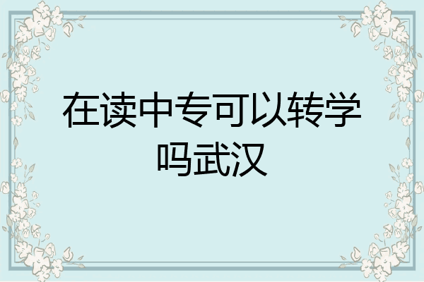 在读中专可以转学吗武汉