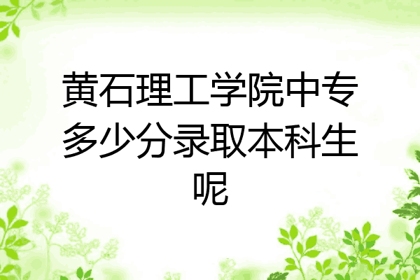 黄石理工学院中专多少分录取本科生呢
