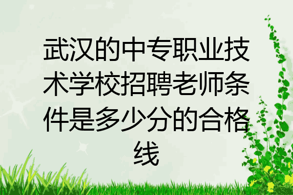 武汉的中专职业技术学校招聘老师条件是多少分的合格线