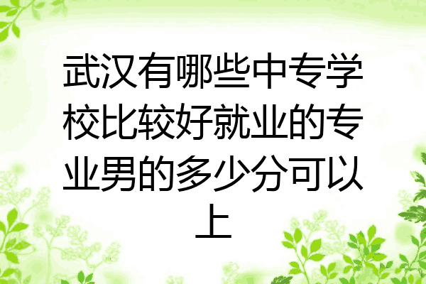 武汉有哪些中专学校比较好就业的专业男的多少分可以上