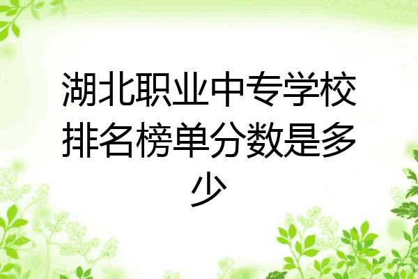 湖北职业中专学校排名榜单分数是多少