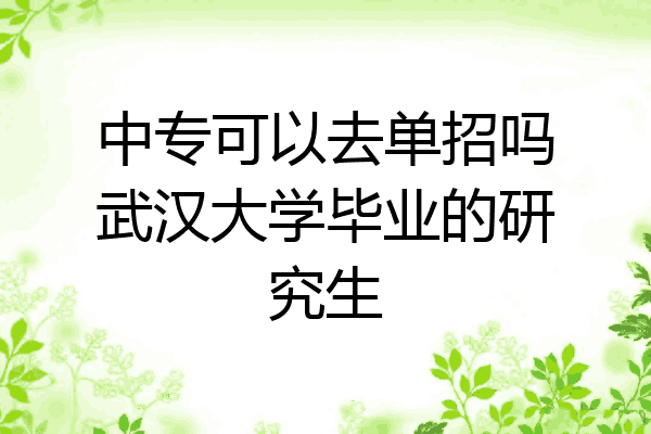 中专可以去单招吗武汉大学毕业的研究生