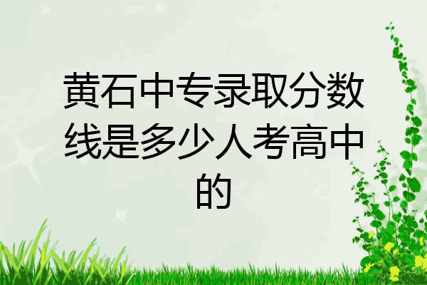 黄石中专录取分数线是多少人考高中的