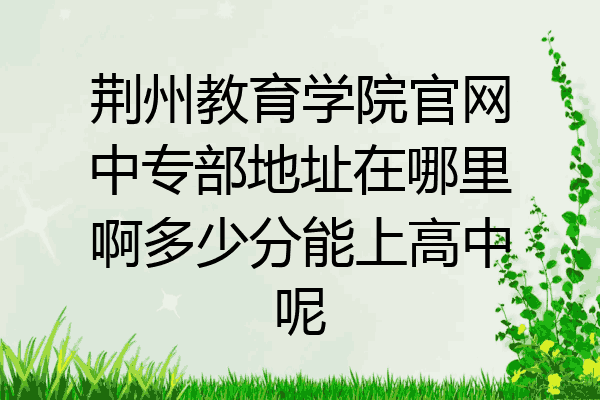 荆州教育学院官网中专部地址在哪里啊多少分能上高中呢