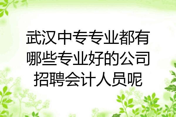 武汉中专专业都有哪些专业好的公司招聘会计人员呢