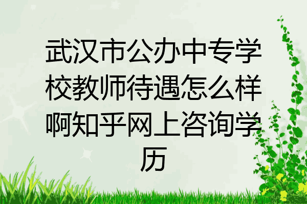 武汉市公办中专学校教师待遇怎么样啊知乎网上咨询学历
