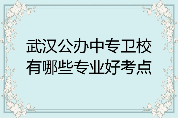 武汉公办中专卫校有哪些专业好考点