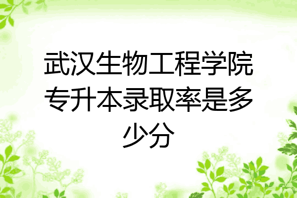 武汉生物工程学院专升本录取率是多少分