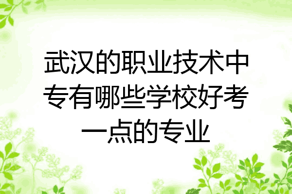 武汉的职业技术中专有哪些学校好考一点的专业