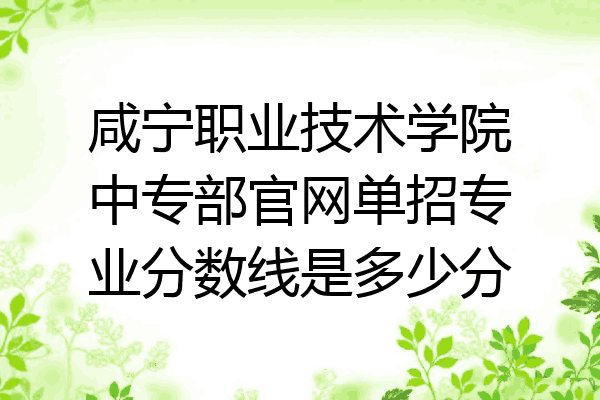 咸宁职业技术学院中专部官网单招专业分数线是多少分