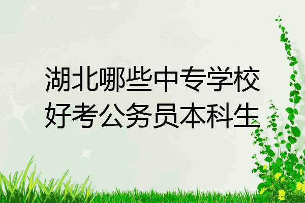 湖北哪些中专学校好考公务员本科生