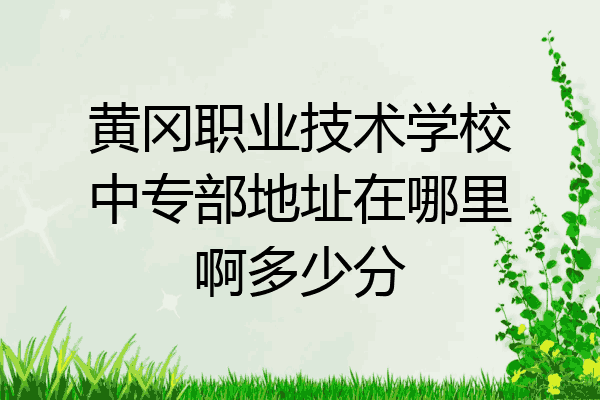黄冈职业技术学校中专部地址在哪里啊多少分