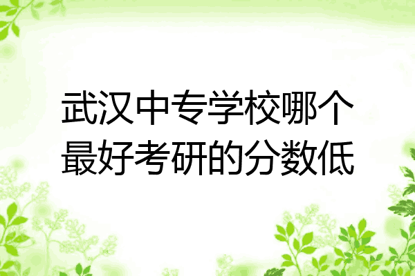 武汉中专学校哪个最好考研的分数低