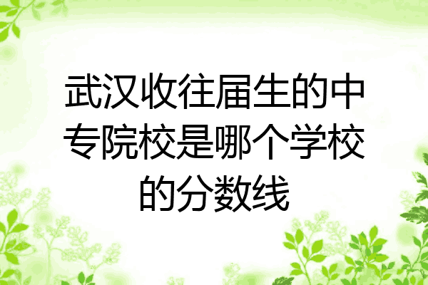 武汉收往届生的中专院校是哪个学校的分数线