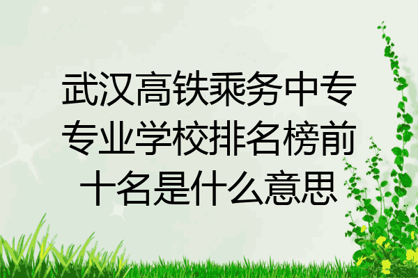 武汉高铁乘务中专专业学校排名榜前十名是什么意思