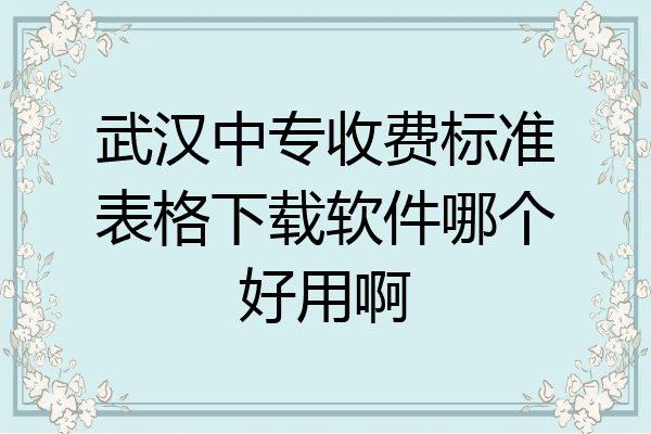 武汉中专收费标准表格下载软件哪个好用啊