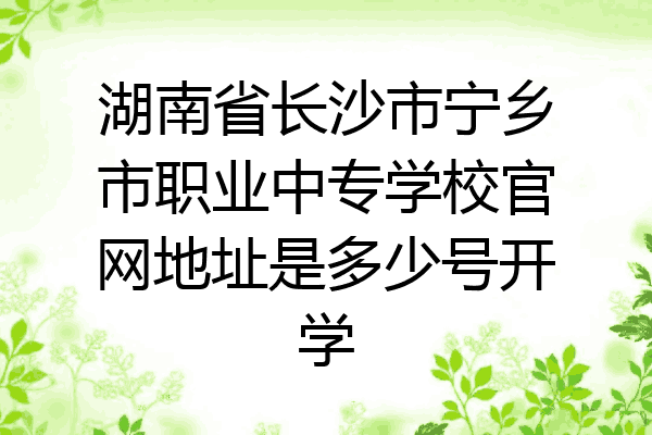 湖南省长沙市宁乡市职业中专学校官网地址是多少号开学