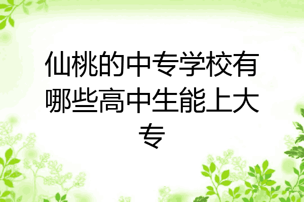 仙桃的中专学校有哪些高中生能上大专