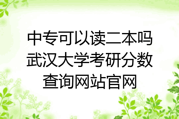 中专可以读二本吗武汉大学考研分数查询网站官网