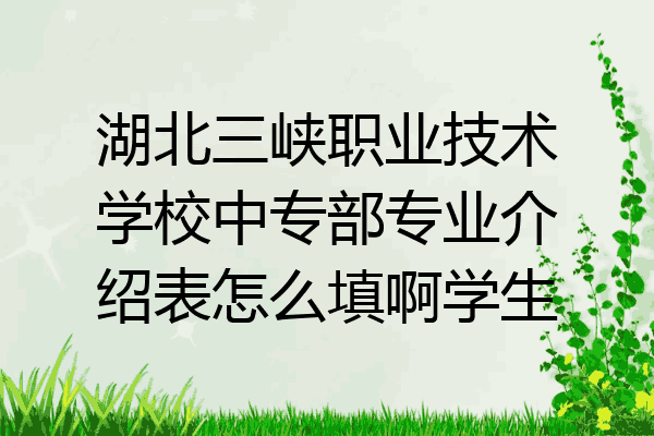 湖北三峡职业技术学校中专部专业介绍表怎么填啊学生
