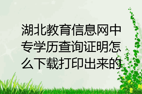 湖北教育信息网中专学历查询证明怎么下载打印出来的