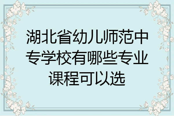 湖北省幼儿师范中专学校有哪些专业课程可以选