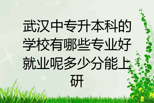 武汉中专升本科的学校有哪些专业好就业呢多少分能上研