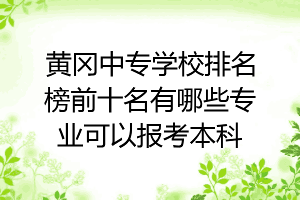 黄冈中专学校排名榜前十名有哪些专业可以报考本科