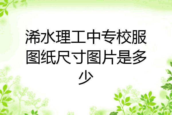 浠水理工中专校服图纸尺寸图片是多少