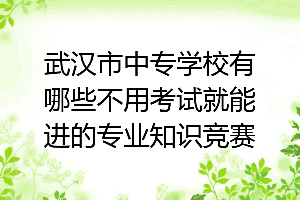武汉市中专学校有哪些不用考试就能进的专业知识竞赛