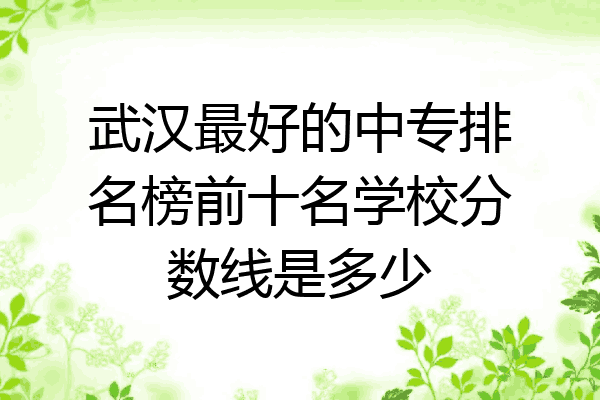 武汉最好的中专排名榜前十名学校分数线是多少
