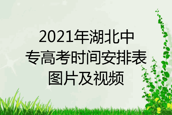 2021年湖北中专高考时间安排表图片及视频