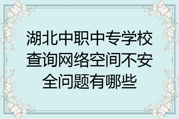 湖北中职中专学校查询网络空间不安全问题有哪些
