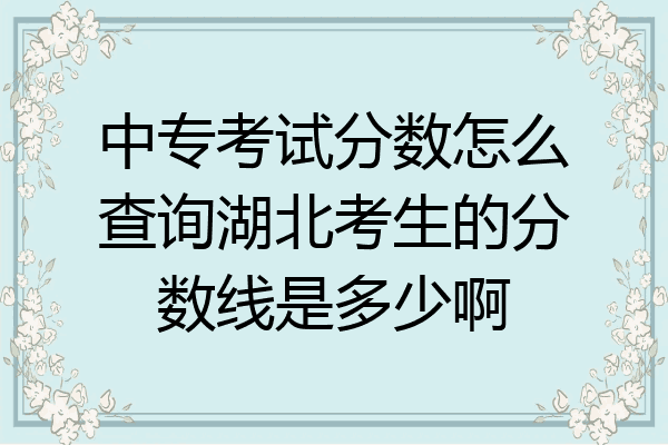中专考试分数怎么查询湖北考生的分数线是多少啊