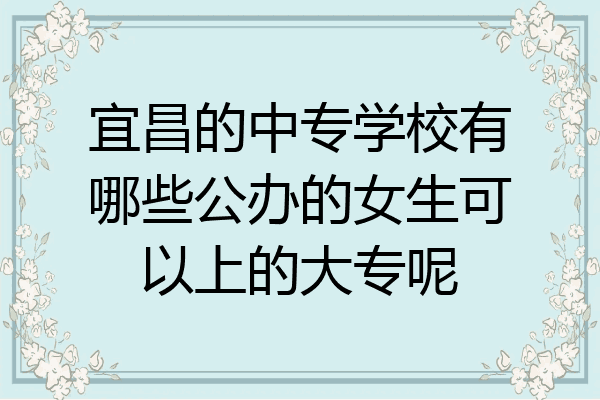 宜昌的中专学校有哪些公办的女生可以上的大专呢