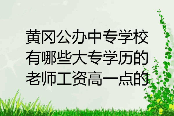黄冈公办中专学校有哪些大专学历的老师工资高一点的
