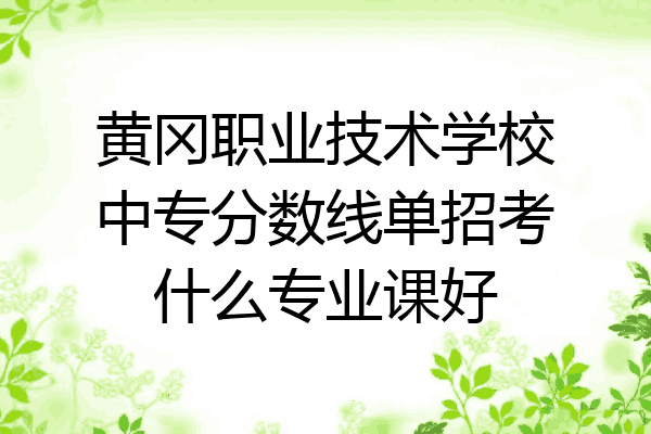 黄冈职业技术学校中专分数线单招考什么专业课好