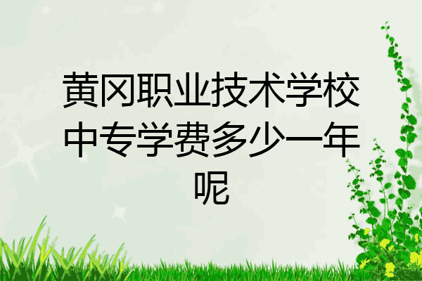 黄冈职业技术学校中专学费多少一年呢