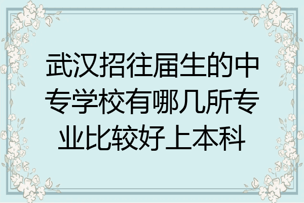 武汉招往届生的中专学校有哪几所专业比较好上本科
