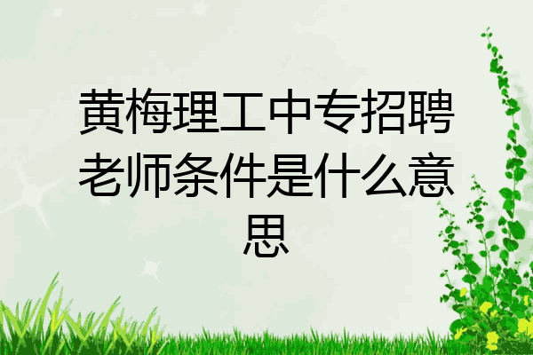 黄梅理工中专招聘老师条件是什么意思
