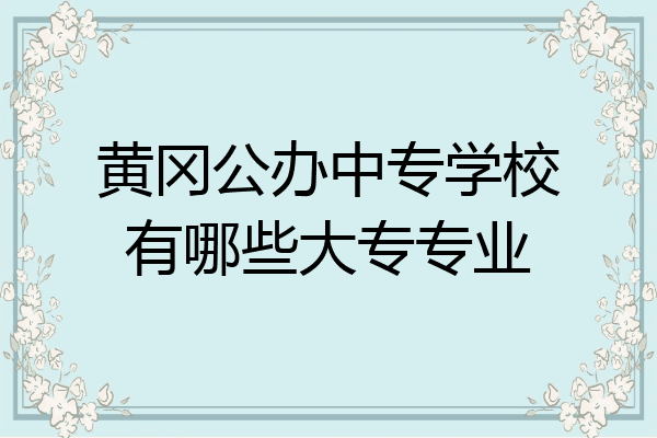 黄冈公办中专学校有哪些大专专业