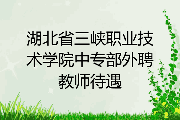 湖北省三峡职业技术学院中专部外聘教师待遇