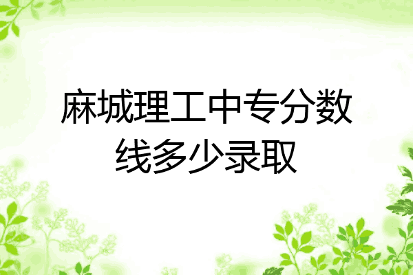 麻城理工中专分数线多少录取