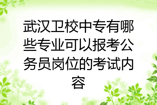 武汉卫校中专有哪些专业可以报考公务员岗位的考试内容