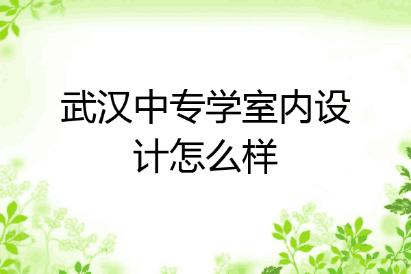 武汉中专学室内设计怎么样