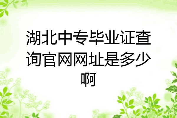 湖北中专毕业证查询官网网址是多少啊
