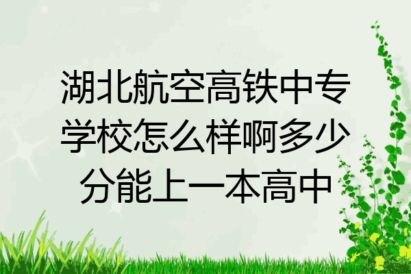 湖北航空高铁中专学校怎么样啊多少分能上一本高中