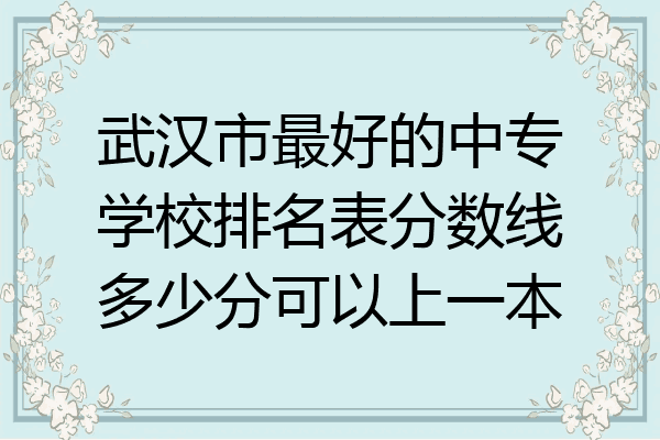 武汉市最好的中专学校排名表分数线多少分可以上一本