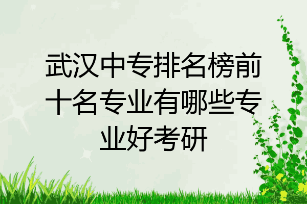 武汉中专排名榜前十名专业有哪些专业好考研