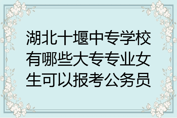湖北十堰中专学校有哪些大专专业女生可以报考公务员
